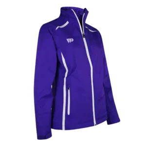 Ladies Lightweight Waterproof Jacket – Purple & White
